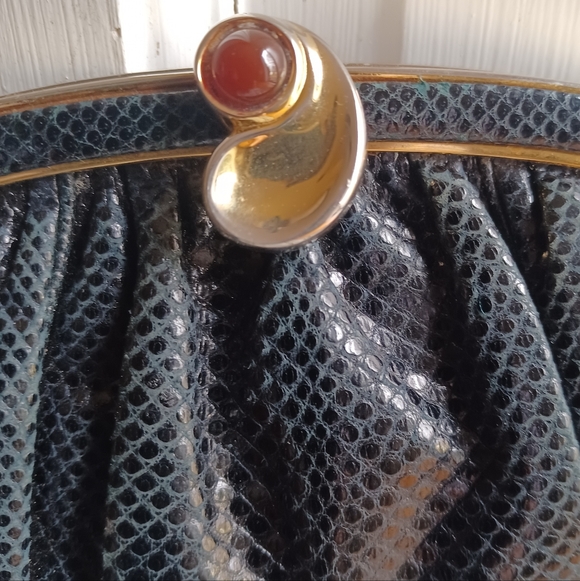 Judith Leiber Black Karunga Snakeskin Clutch - Picture 2 of 6